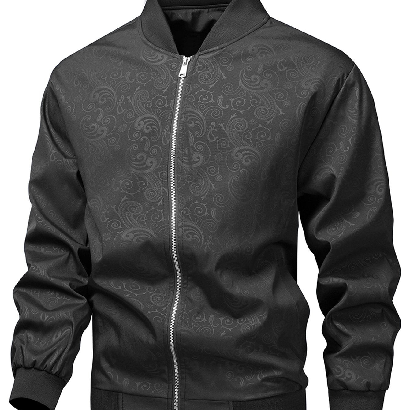 Plus Size Jacket - Fall/Winter Outerwear with Geometric Pattern