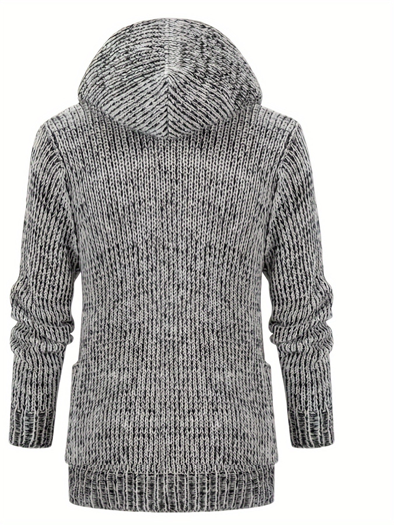 Plus Size Knit Hooded Cardigan Stylish Sweater Coat