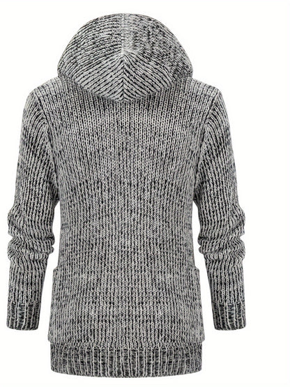 Plus Size Knit Hooded Cardigan Stylish Sweater Coat