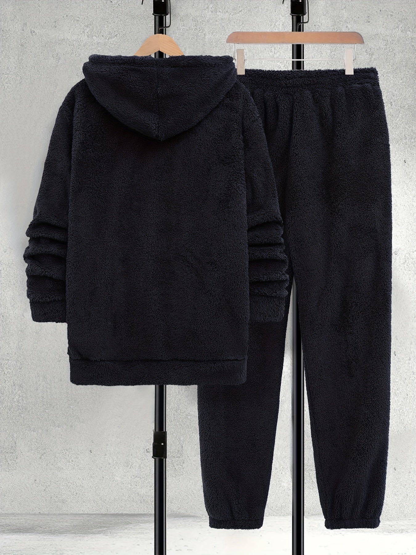 Plus Size Autumn/Winter Double-Sided Fleece Set with Mouse Pocket