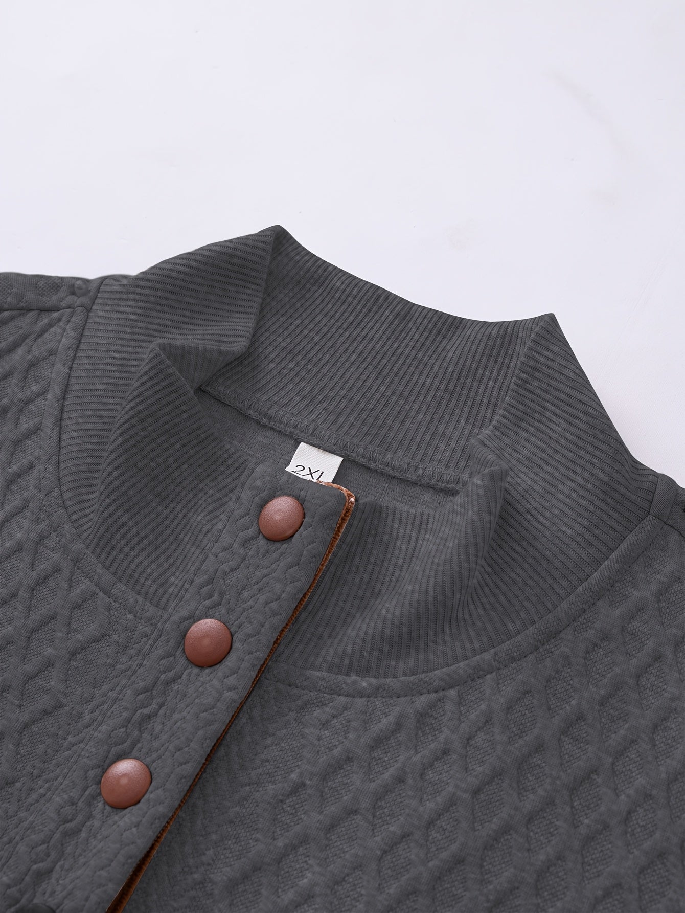 Plus Size Casual Grid-Pattern Sweater