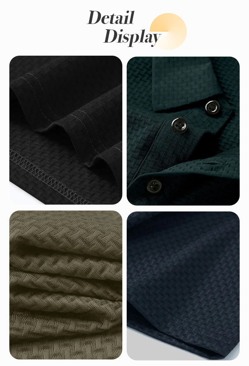 Plus Size Ice Sliky Fiber Fabric Polo Shirt - Lightweight Breathable Summer Casual