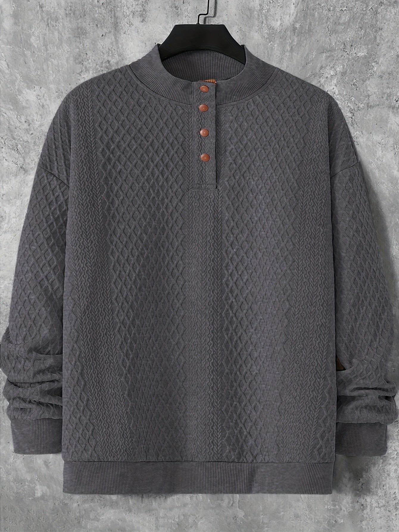 Plus Size Casual Grid-Pattern Sweater