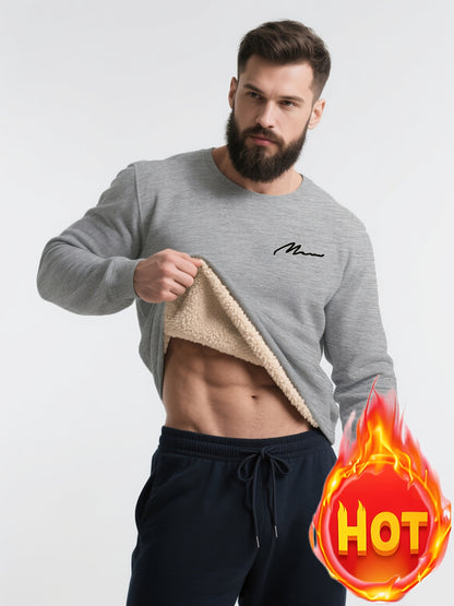 Plus Size Warm Long Sleeve Fleece-Lined Loose Casual Sweatshirt Pullover