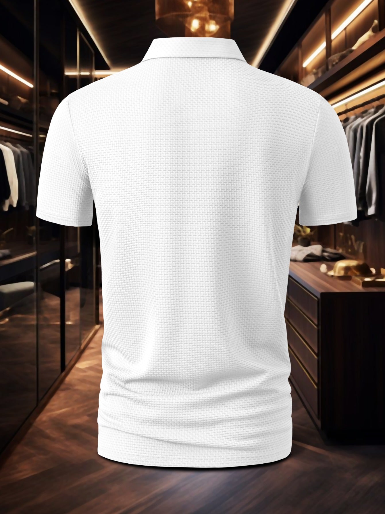 Plus Size Ice Sliky Fiber Fabric Polo Shirt - Lightweight Breathable Summer Casual