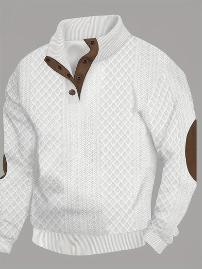 Plus Size Casual Grid-Pattern Sweater