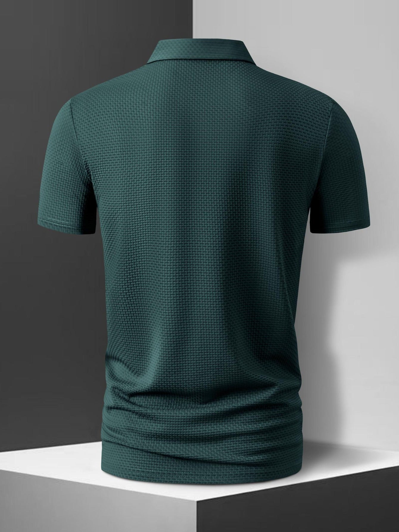 Plus Size Ice Sliky Fiber Fabric Polo Shirt - Lightweight Breathable Summer Casual