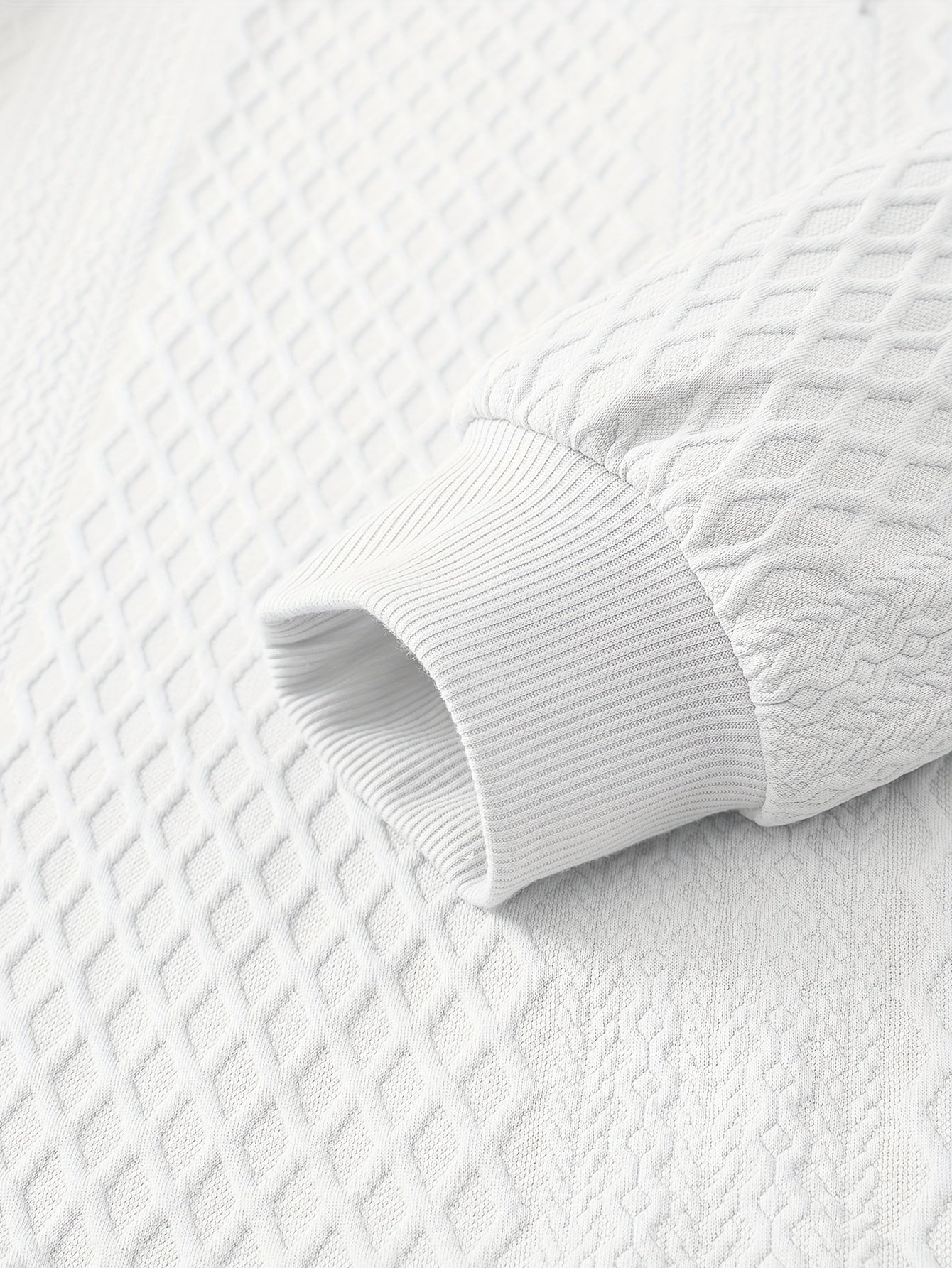 Plus Size Casual Grid-Pattern Sweater