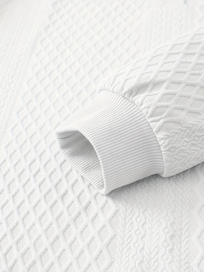 Plus Size Casual Grid-Pattern Sweater