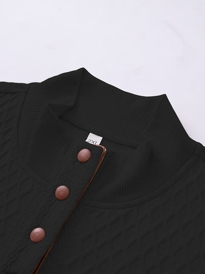 Plus Size Casual Grid-Pattern Sweater