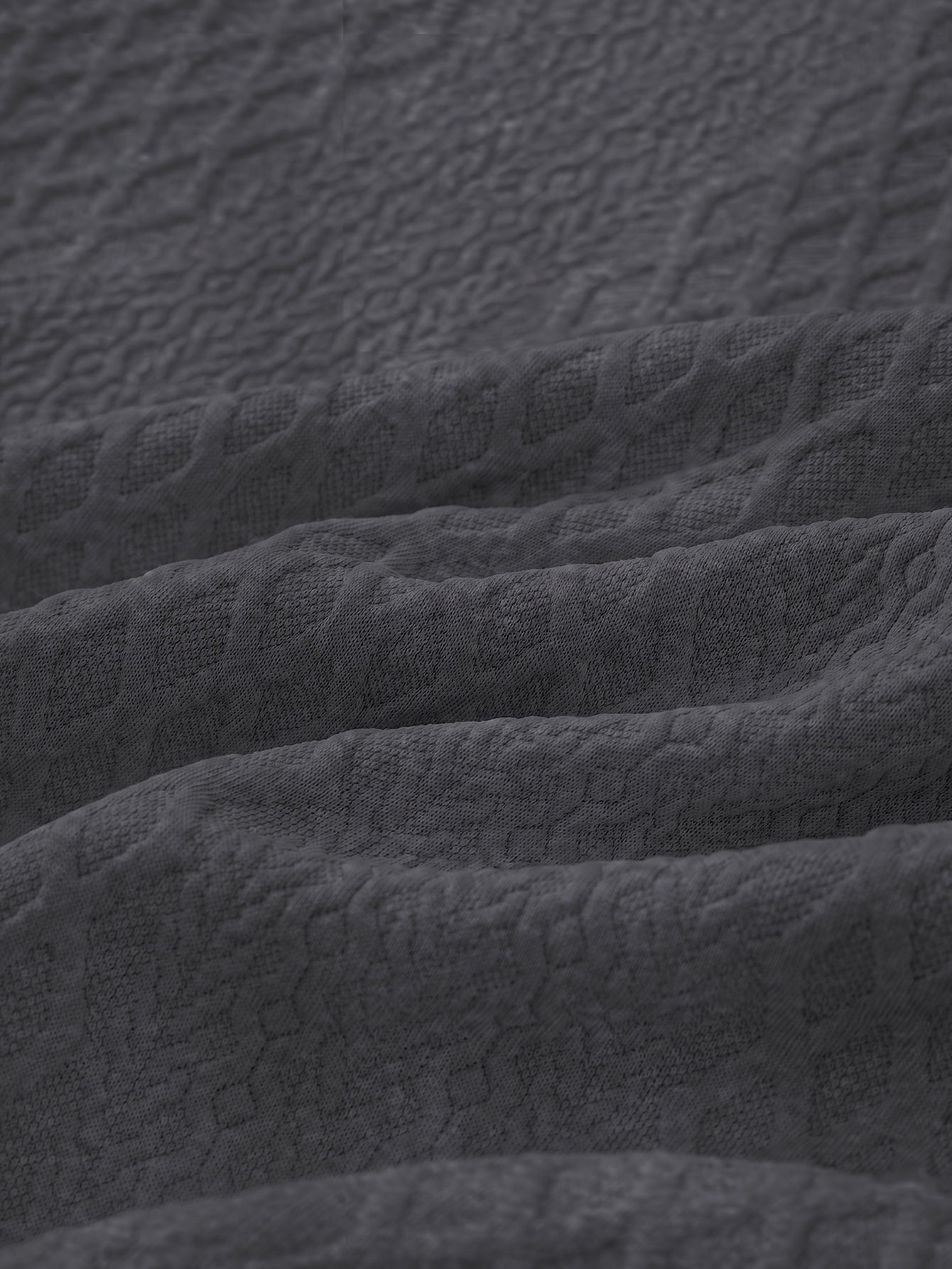 Plus Size Casual Grid-Pattern Sweater