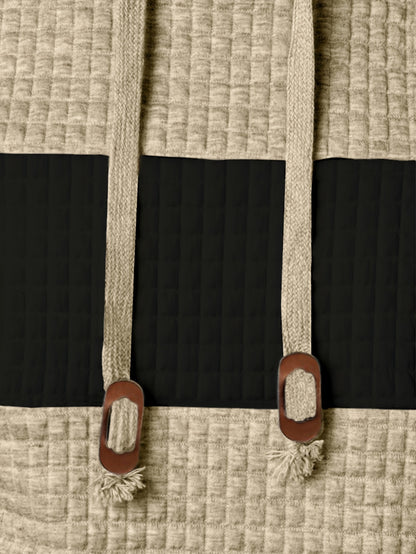 Plus Size Men's Contrast Color Hooded Sweatshirt For Spring Fall Winter