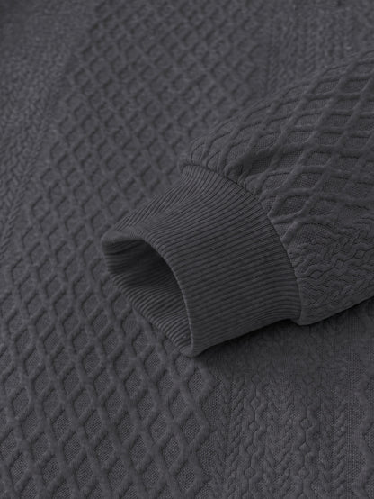 Plus Size Casual Grid-Pattern Sweater