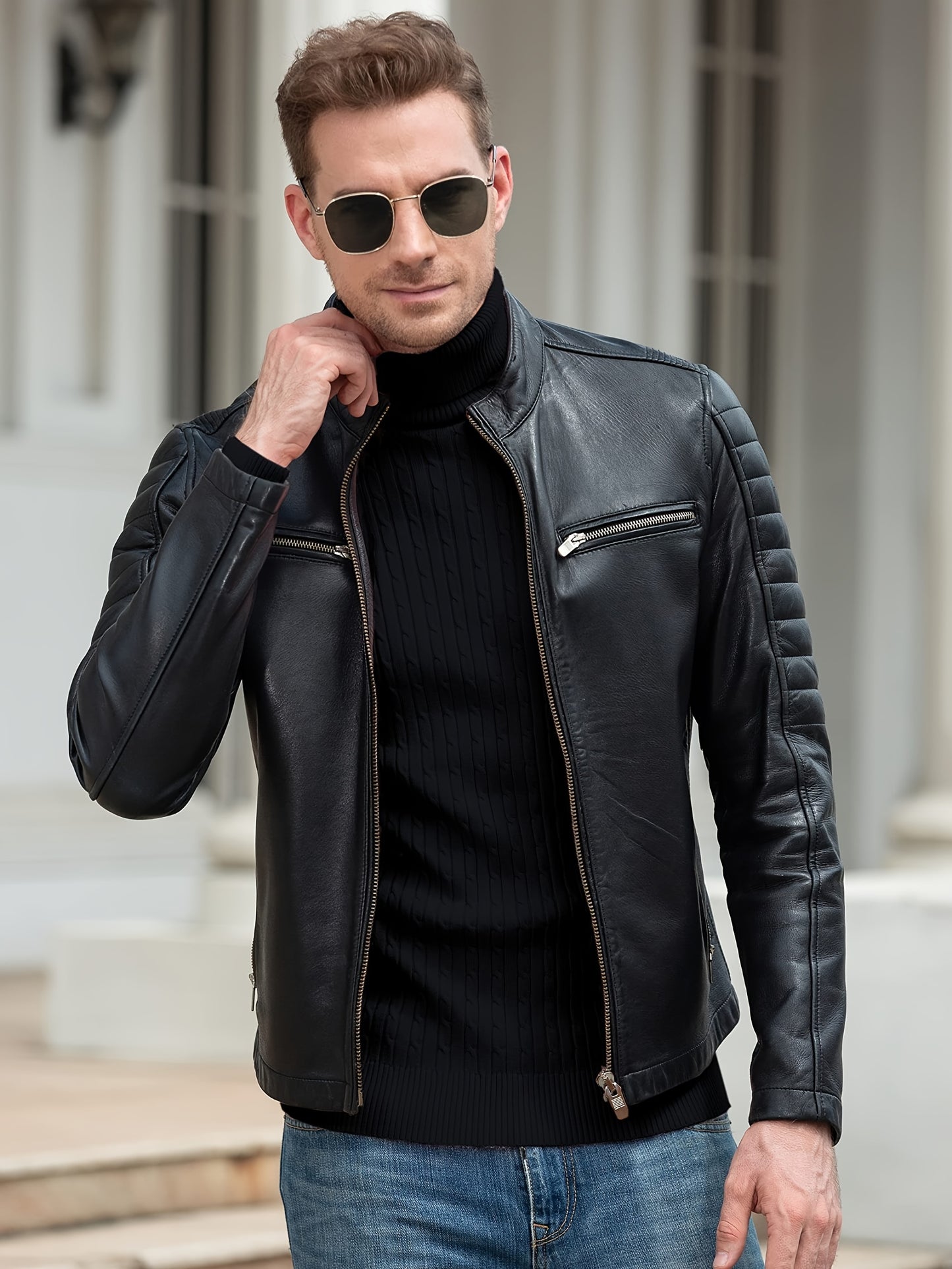 Plus Size Casual Turtleneck Sweater - Long Sleeve Stretch Knit Pullover