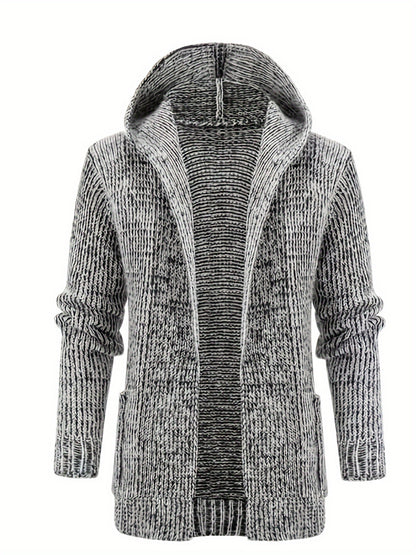 Plus Size Knit Hooded Cardigan Stylish Sweater Coat