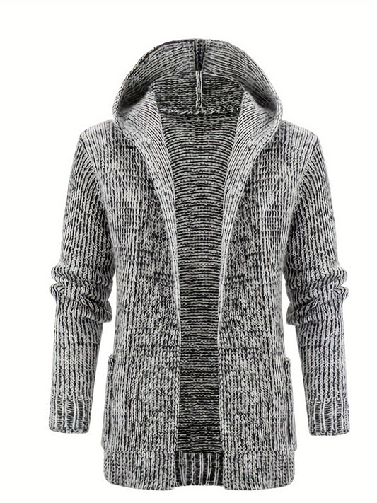 Plus Size Knit Hooded Cardigan Stylish Sweater Coat