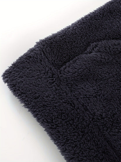 Plus Size Autumn/Winter Double-Sided Fleece Set with Mouse Pocket