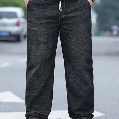 Oversized Loose-Fit High-Waisted Stretch Pants with Elastic Waist & Drawstring