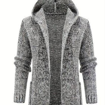 Plus Size Knit Hooded Cardigan Stylish Sweater Coat