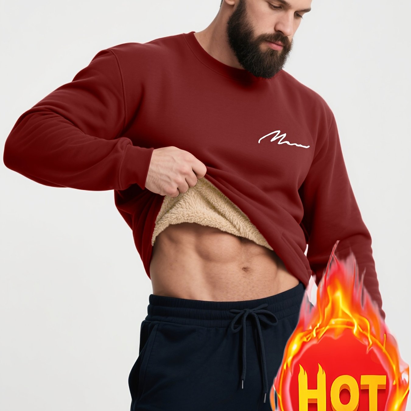 Plus Size Warm Long Sleeve Fleece-Lined Loose Casual Sweatshirt Pullover