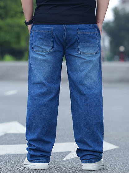 Oversized Loose-Fit High-Waisted Stretch Pants with Elastic Waist & Drawstring