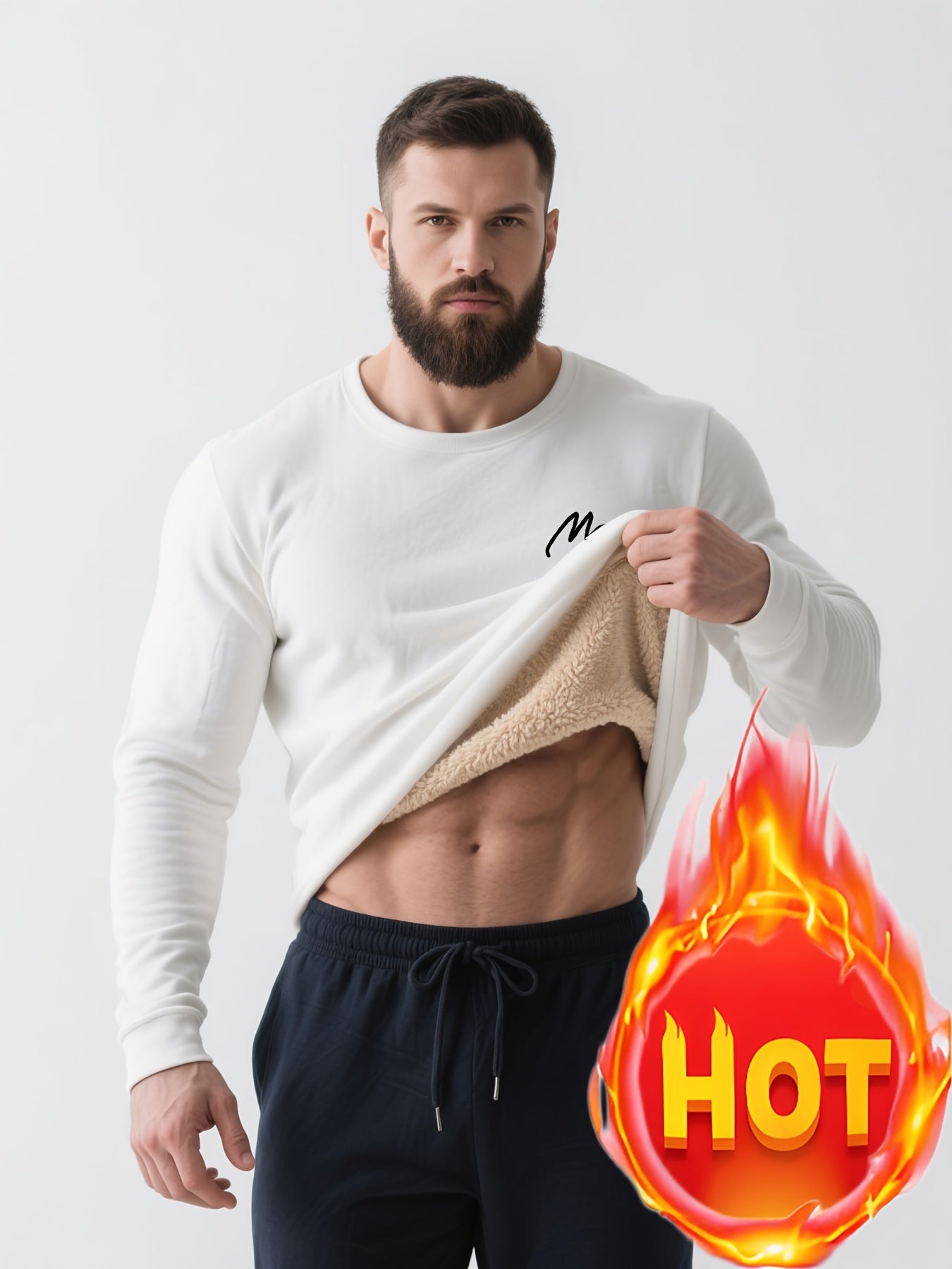 Plus Size Warm Long Sleeve Fleece-Lined Loose Casual Sweatshirt Pullover