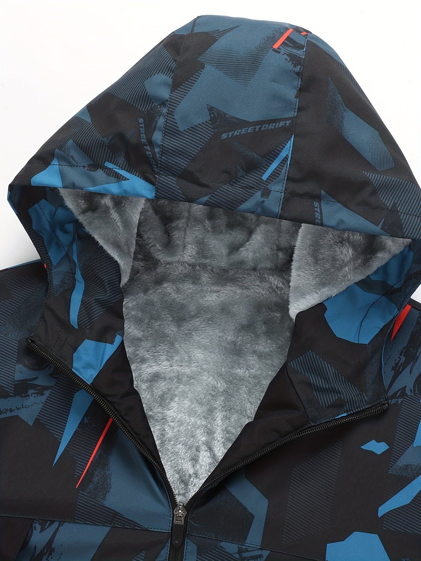 Men'S Plus Size Hooded Jacket - Thickened Winter Coat with Full-Zip Closure