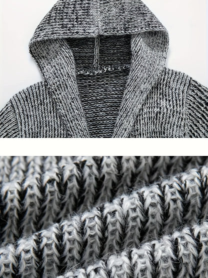 Plus Size Knit Hooded Cardigan Stylish Sweater Coat