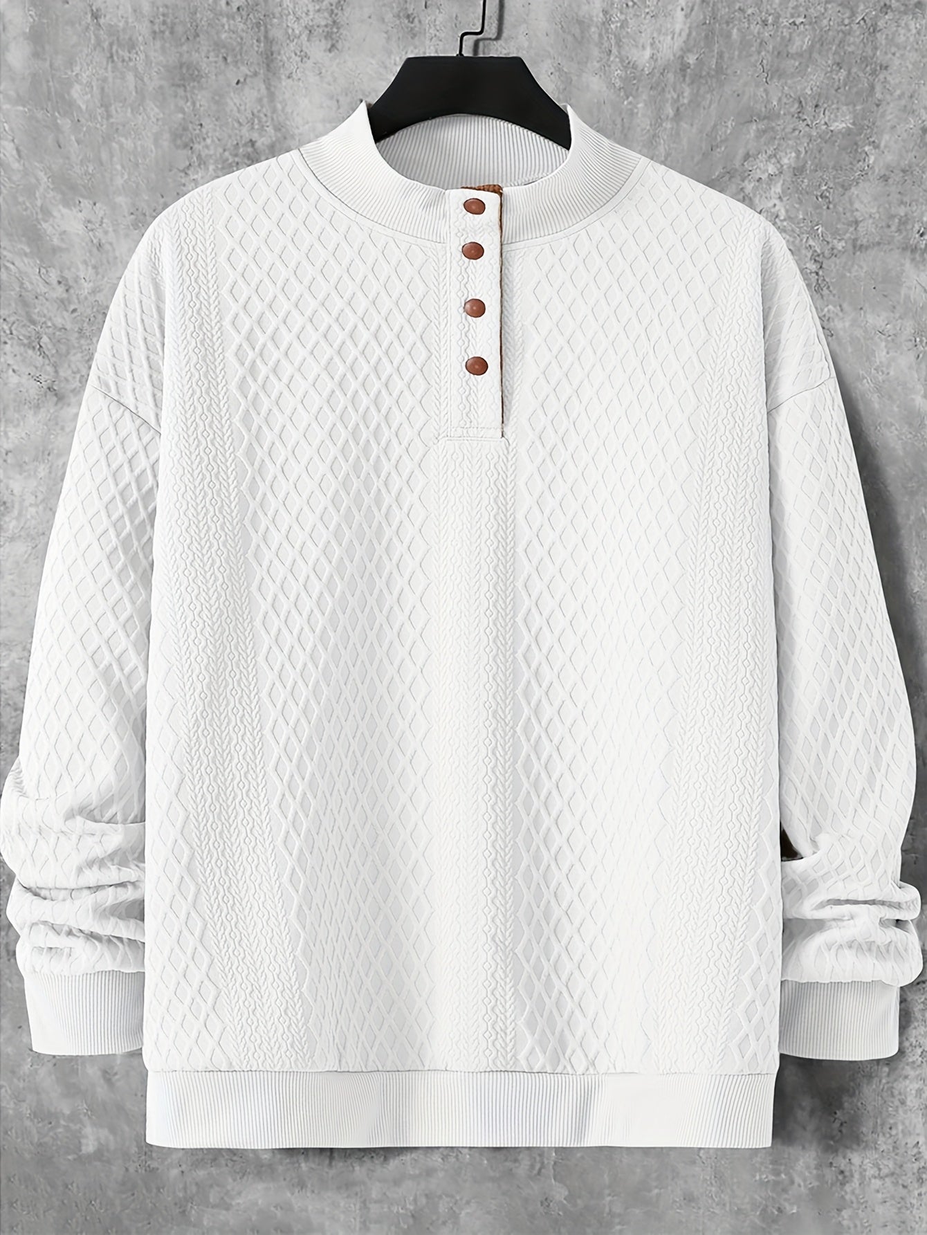 Plus Size Casual Grid-Pattern Sweater