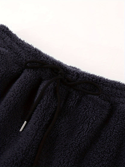 Plus Size Autumn/Winter Double-Sided Fleece Set with Mouse Pocket