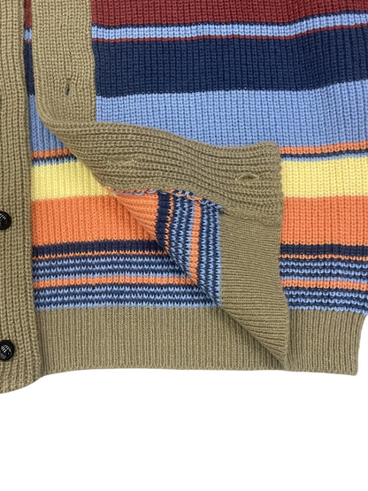 Plus Size Men's Contrast Color Knit Cardigan Sweater For Spring Fall Winter