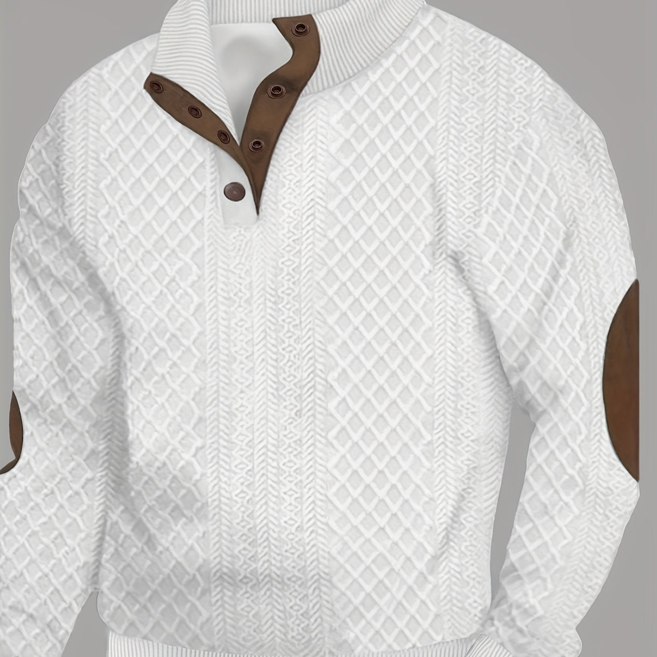 Plus Size Casual Grid-Pattern Sweater