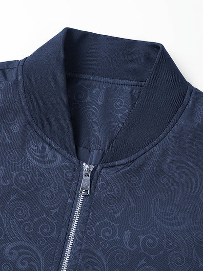 Plus Size Jacket - Fall/Winter Outerwear with Geometric Pattern