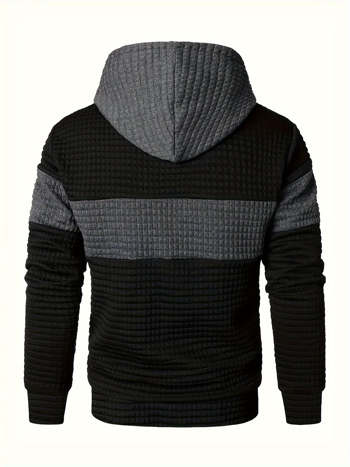 Plus Size Men's Contrast Color Hooded Sweatshirt For Spring Fall Winter