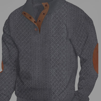 Plus Size Casual Grid-Pattern Sweater