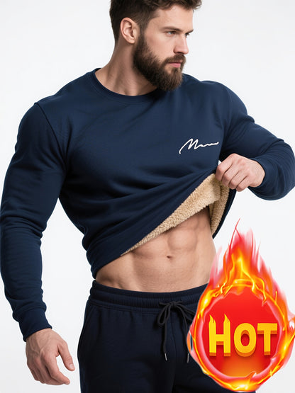 Plus Size Warm Long Sleeve Fleece-Lined Loose Casual Sweatshirt Pullover