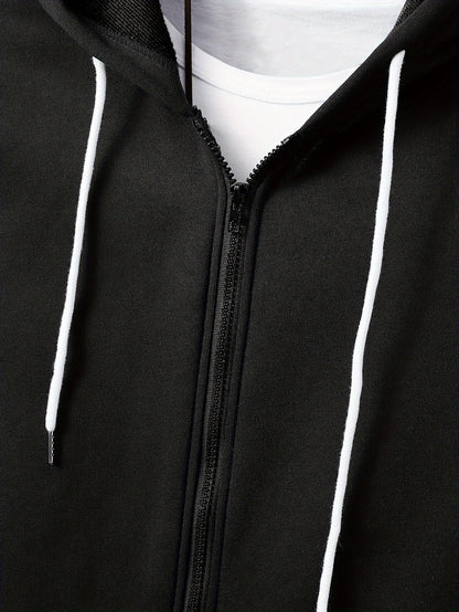 Plus Size Solid Color Hooded Sweatshirt and Sweatpants Set