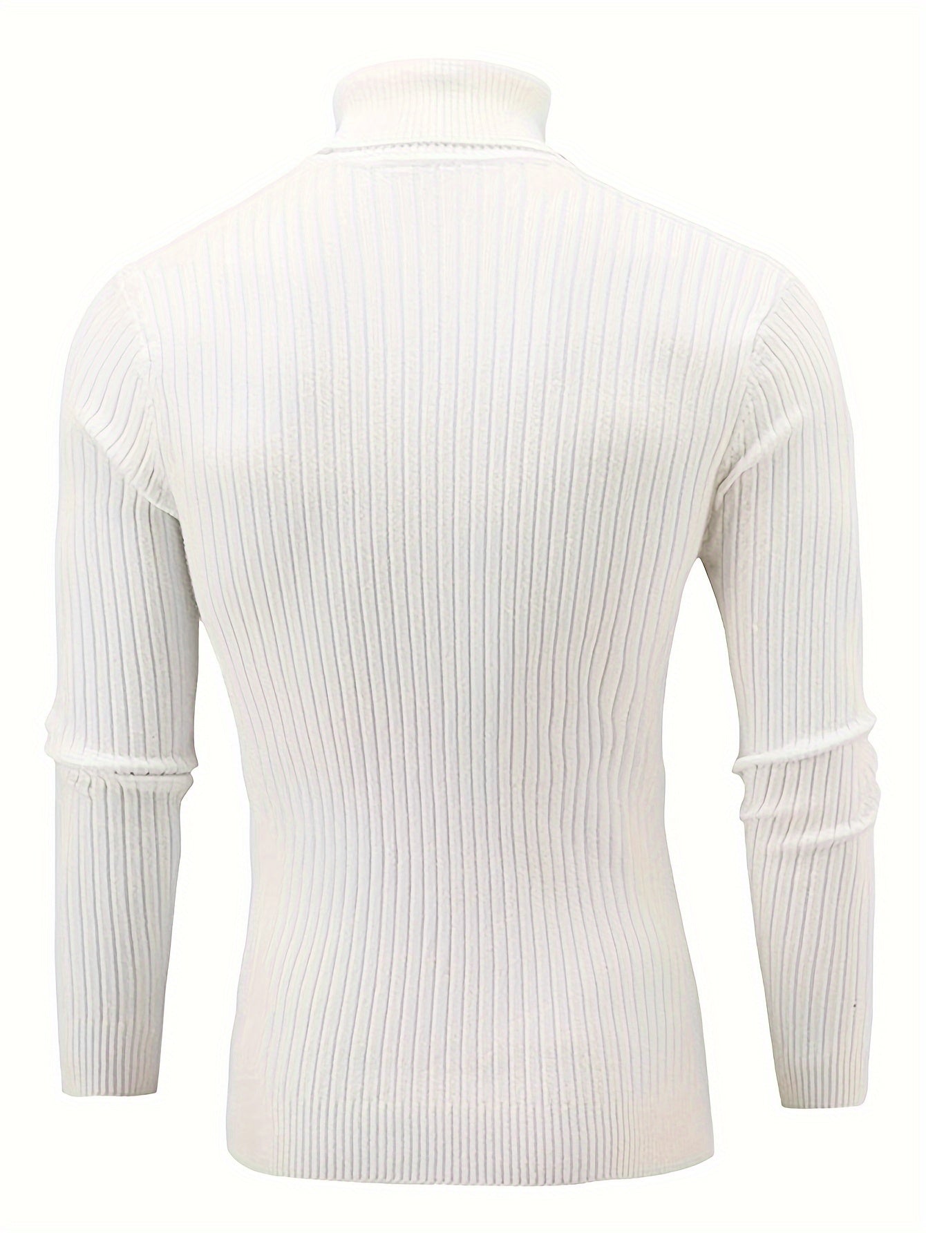 Plus Size Casual Turtleneck Sweater - Long Sleeve Stretch Knit Pullover