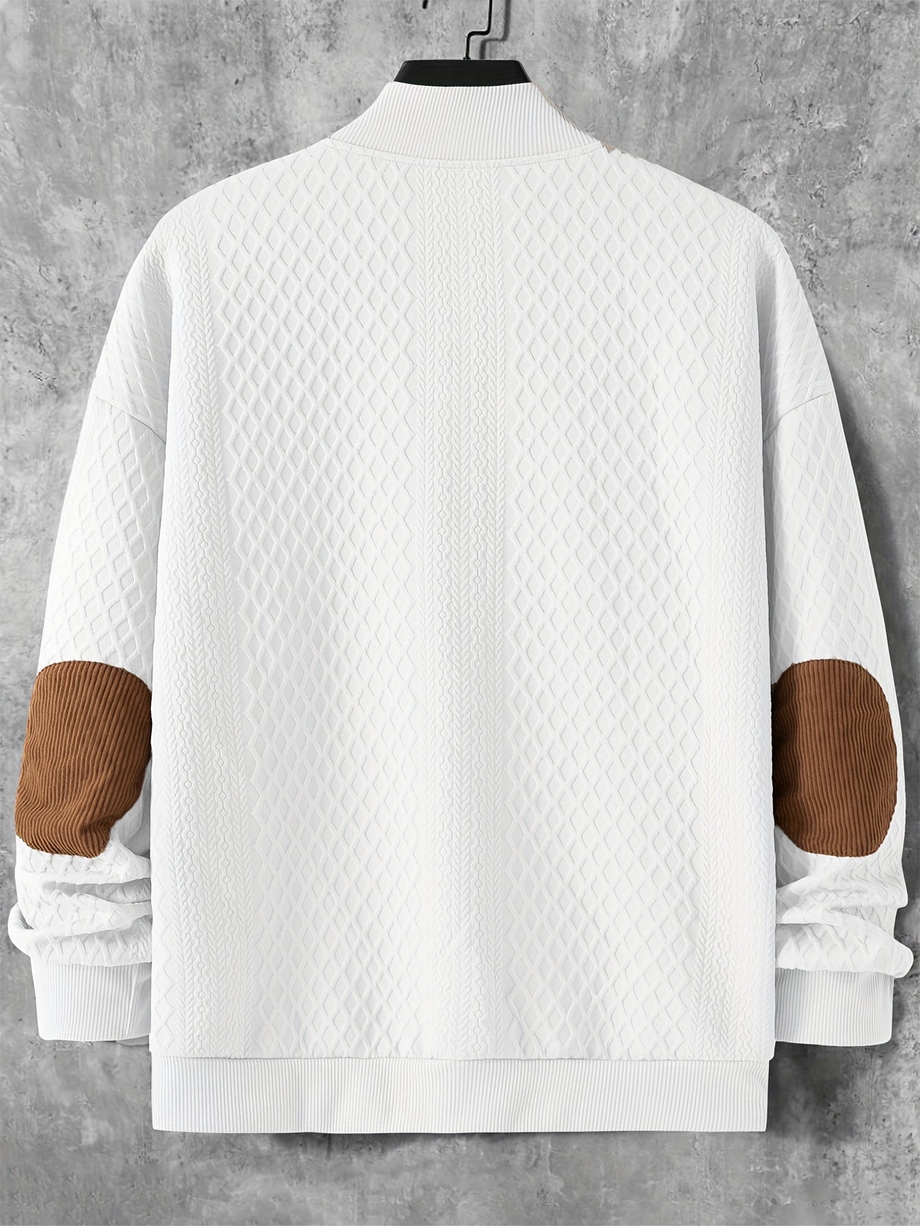 Plus Size Casual Grid-Pattern Sweater