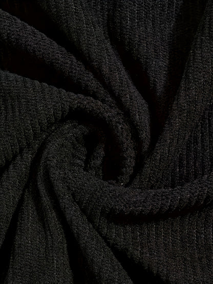 Plus Size Casual Sweater - Thick Stand Collar Cardigan with Button Front Closure